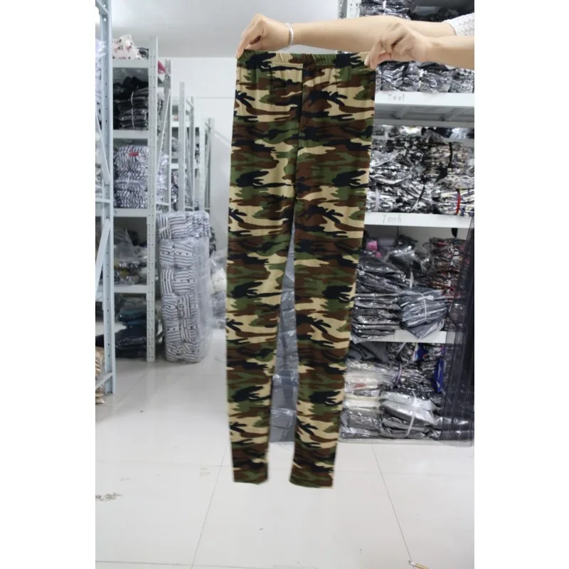 Fashion Camouflage Leggings Women Skinny Print Small Leg Pants High Elastic Slim Thin Style Leggings Ladies Yoga Gym Leggings