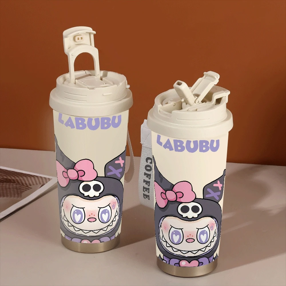 

Labubu 304 Stainless Water Cups Large Capacity Girls Straw Cup 304 Stainless Labubu Cute Cartoon Fitness Sports Birthday Gifts
