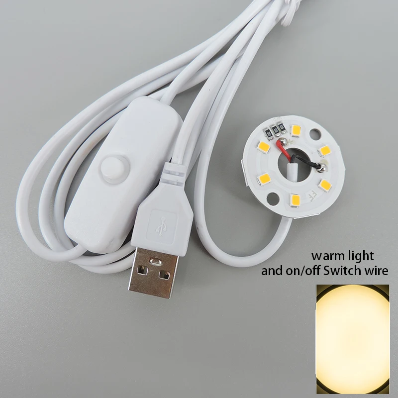 ciepły biały DC 5V 3W USB LED Lights 2835 chip pojedynczy kolor lampka nocna do czytania biurko książka tablet lampa przełącznik zasilania możliwość