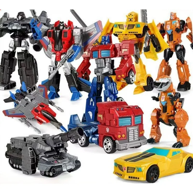 Robot transformable de juguete Optimus Prime Bumblebee, dinosaurio, avión, tanque, modelo de figura de acción