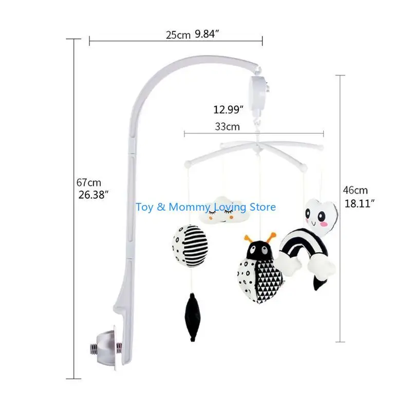 Y1QF Baby bedhangende speelgoed Stroller Hangende accessoires Babykamer Decoratie Eco-vriendelijk pluche pluche hangende