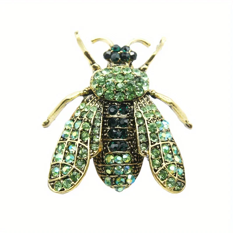 Luxe grote vintage dames meisjes kristallen bij broche speld mode elegante dame prachtige insecten strass badges cadeau's
