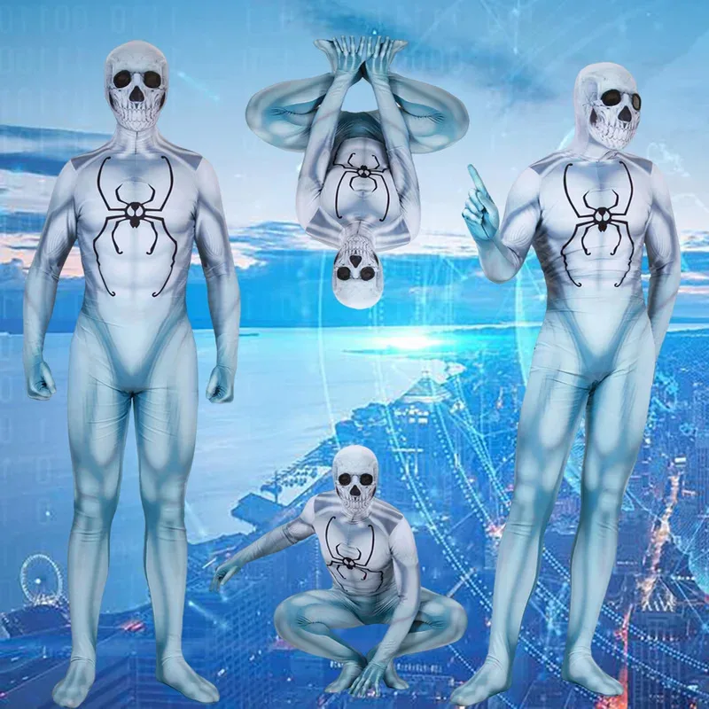 

Halloween Skeleton Bodysuit Cosplay Spirit Suit Movie Cosplay Costume Jumpsuit Halloween Cosplay Spider Clothing