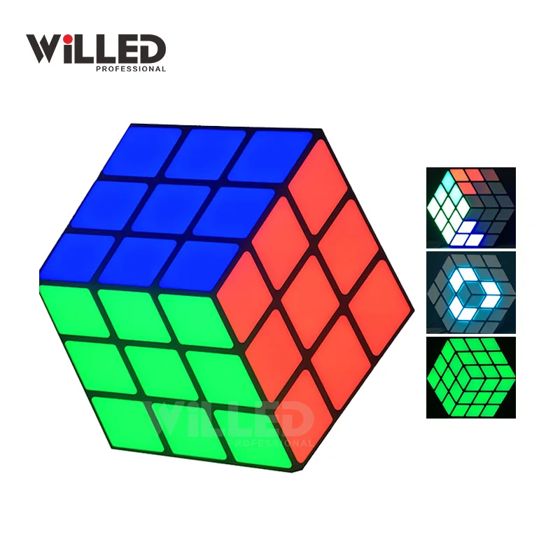 LED Magic Cube Effect Flat Panel Wall Light Club Disco Lighting Acrylic RGB 3D LED Magic Cube light