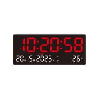 Large Digital Wall Clock 12/24H 3 Alarm Clock LED Alarm Clock Snooze Brightness Adjustable Electronic Table Clock Living Room