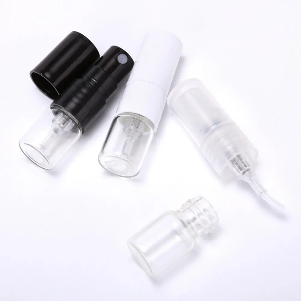 100PCS 1ML Mini Refillable Glass Perfume Spray Bottle Fine Mist Atomizer Empty Perfume Container Wholesale Free Packing Tools