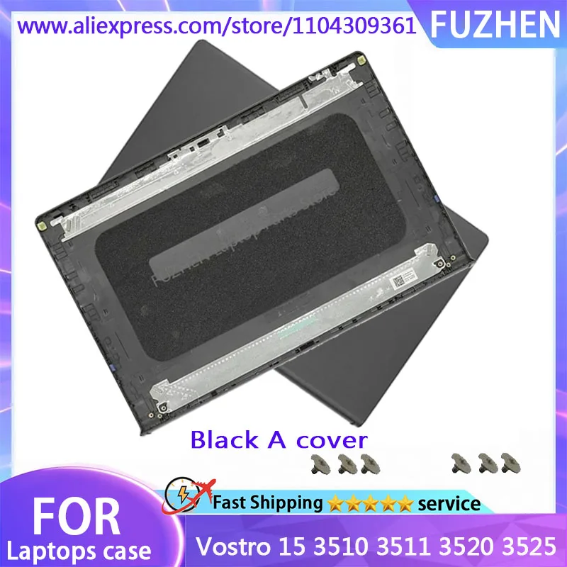 Top Case For Vostro 15 3510 3511 3520 3525 LCD Screen Back Cover Front Bezel Hinges TopCase Hinge Cover 15.6 Inch Black