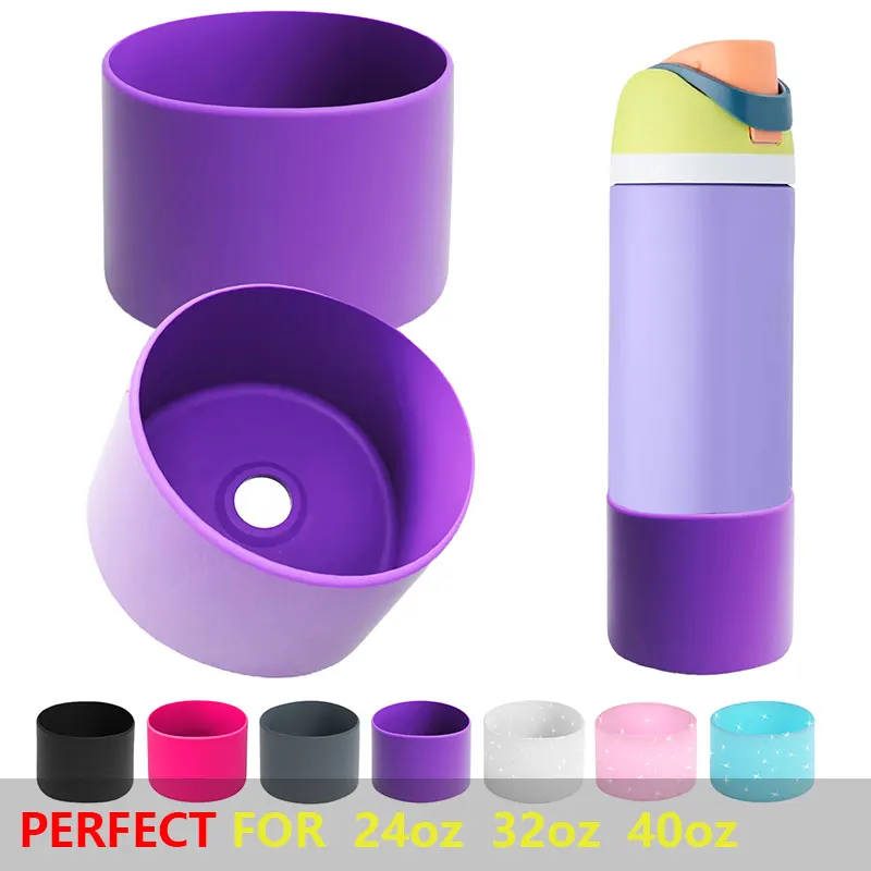 For Owala 24oz 32oz 40oz Silicone Water Bottle Boot Anti-Slip Protective Sleeve Bottom Protector For FreeSip Quencher Adventure