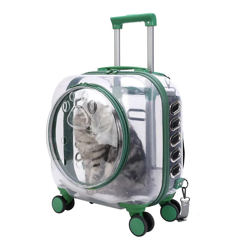 

Pet Trolley Case Dog Cat Travel Transport Bag Transparent Wide View Travel Tote Bag Outing Portable Fashion Backpack Dog Supplie