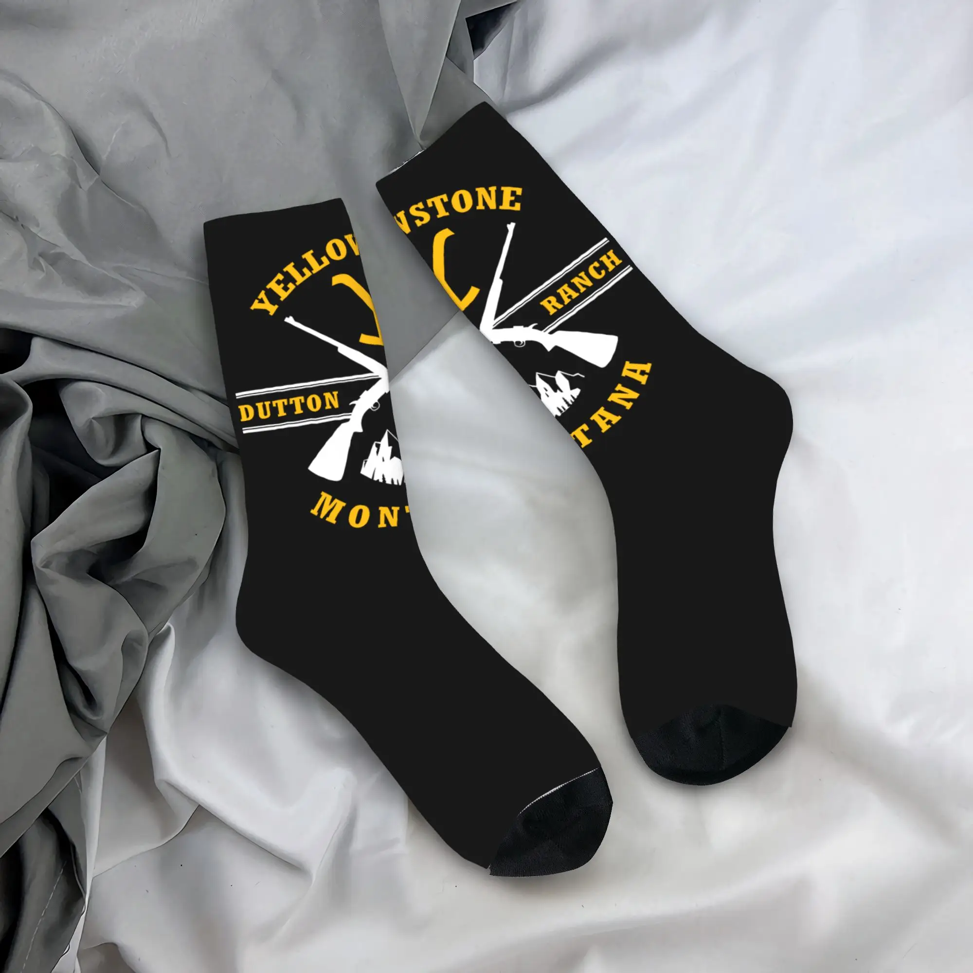 

Носки Custom Yellowstone Dutton Ranch Guns Dress Socks для мужчин и женщин, теплые, модные, оригинальные, классические носки