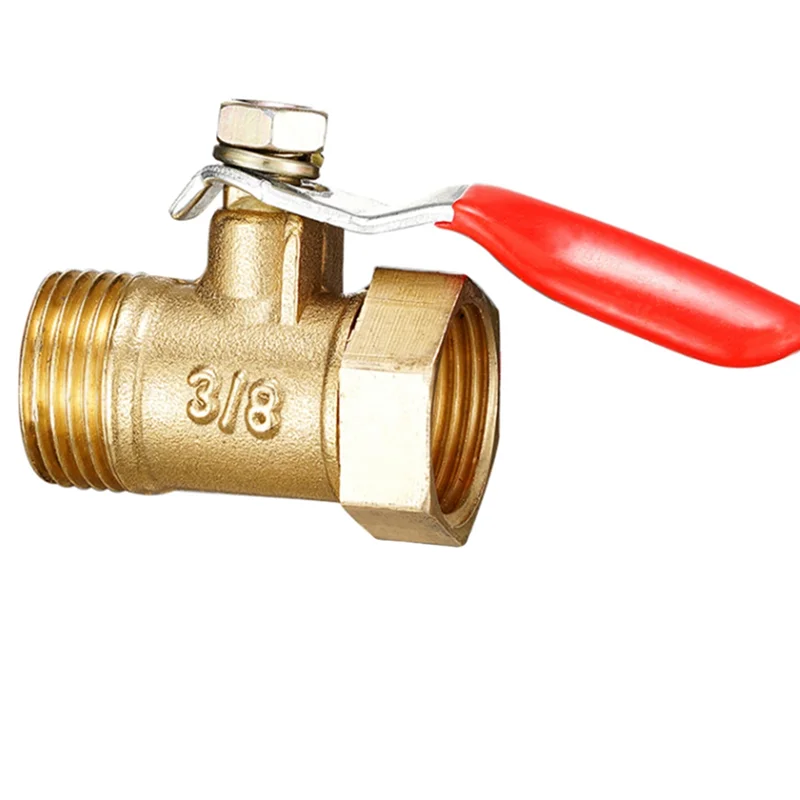 

ABJI-10 шт. латунный небольшой шаровой клапан, соединительный фитинг, медная труба, соединительный адаптер 3/8 дюйма