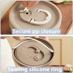 مجموعة حاوية غداء طعام محمولة معزولة ، صندوق غداء حراري ، 3 حاويات غداء منفصلة قابلة للتكديس للبالغين والأطفال أعلى 8 مبيعات للطعام الساخن الحراري - رقم 1