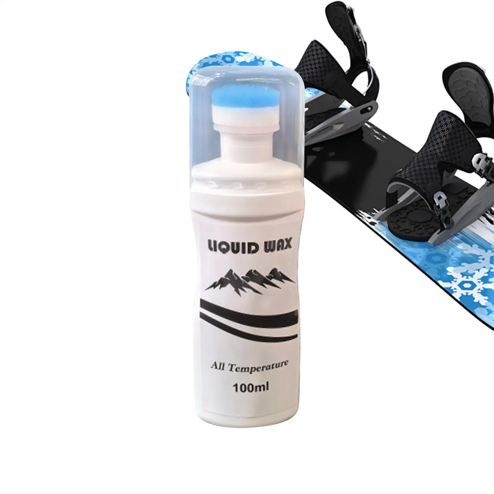 

100ml Liquid Ski Wax with Applicator Long Lasting Glide & Protection for Skis & Snowboards, Easy Rub-On Formula for Home Tuning