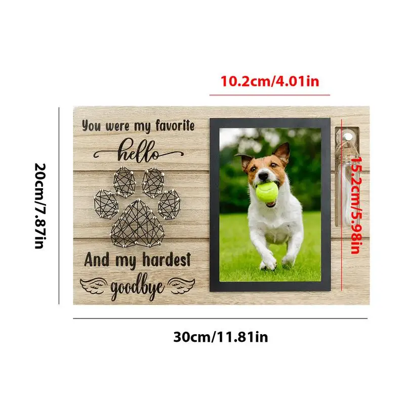 Pet Memorial Photo Frame Wood Pet Keepsake With Pet Urns Bottle For Dogs Ashes Dogs Loss Sympathy Gift  for Dog Dad Cat Mom