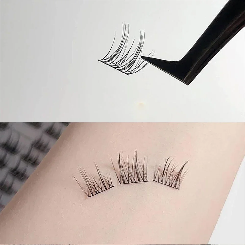 Faux-cils naturels tournesol, Double pointe, segmentés, individuels, Thin Terrier, outils pour débutants en maquillage
