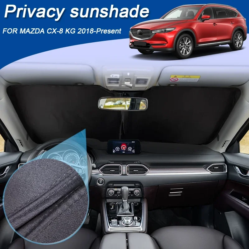Car-Specific Foldable Privacy Sunshade Curtain For MAZDA CX-8 KG 2018-Present Interior Anti-UV Heat Insulation Protect Cover