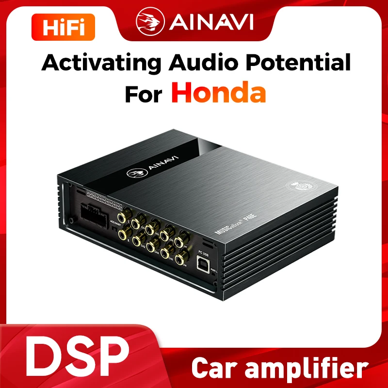 

Ainavi P48E DSP For Honda Fit Civic Accord Odyssey CR-V Processor Bluetooth Car Amplifier 4 Channels Audio Low Amp for Car Sound