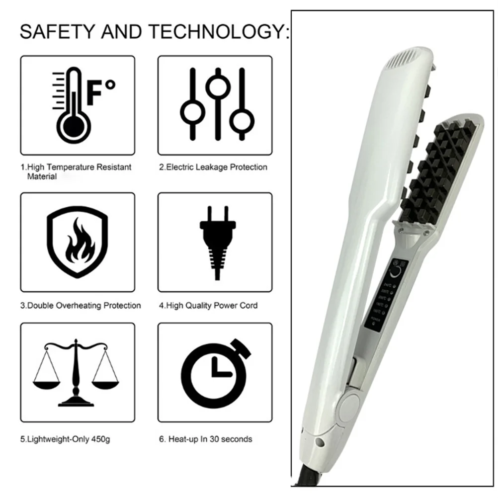 

Электрический выпрямитель для волос двойного назначения, бигуди, белый, оригинальная вилка стандарта США, гуманизированный дизайн, парикмахерский инструмент, аксессуары для салона