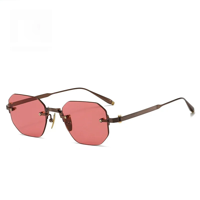 AKS-308D-Unisex Sunglasses-Square Retro Rimless-Minimalist Design-Modern Elegance-UV400 Protection-Belight Optical
