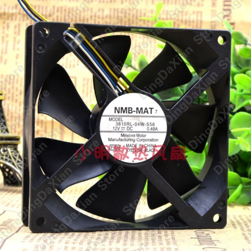 

X 1 шт. для NMB 3610RL-04W-S56 | 12В 0.48А | 9 см | Промышленный вентилятор охлаждения шасси