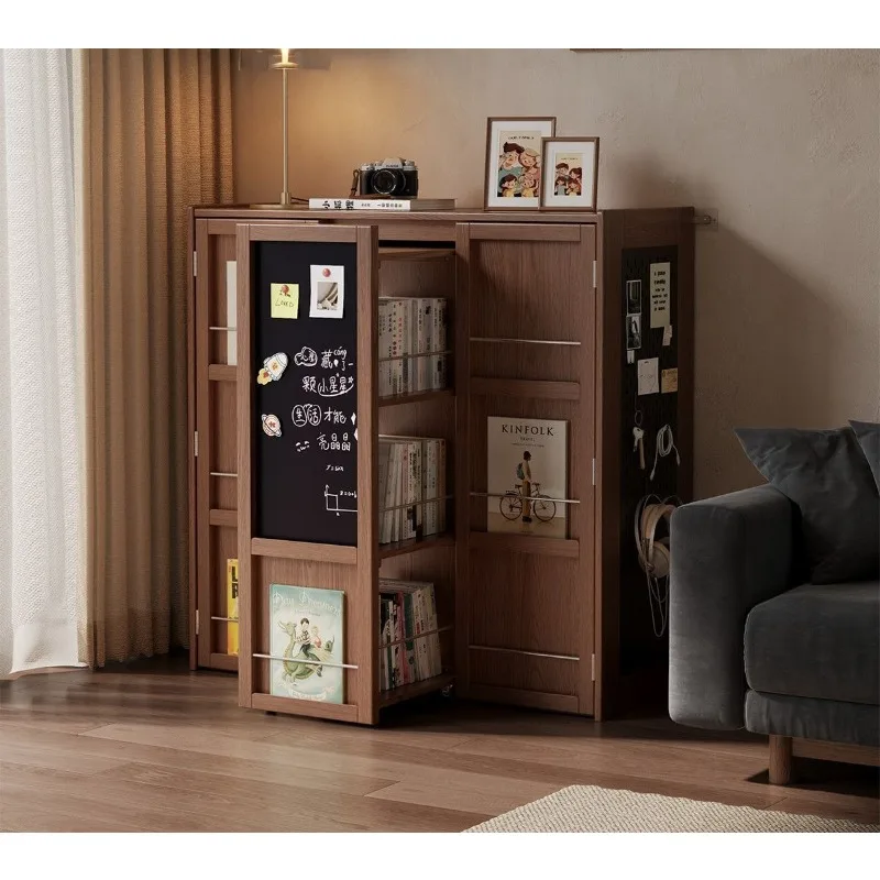 Living room home Nordic simple bedroom pull-out with door solid wood bookcase locker integrated