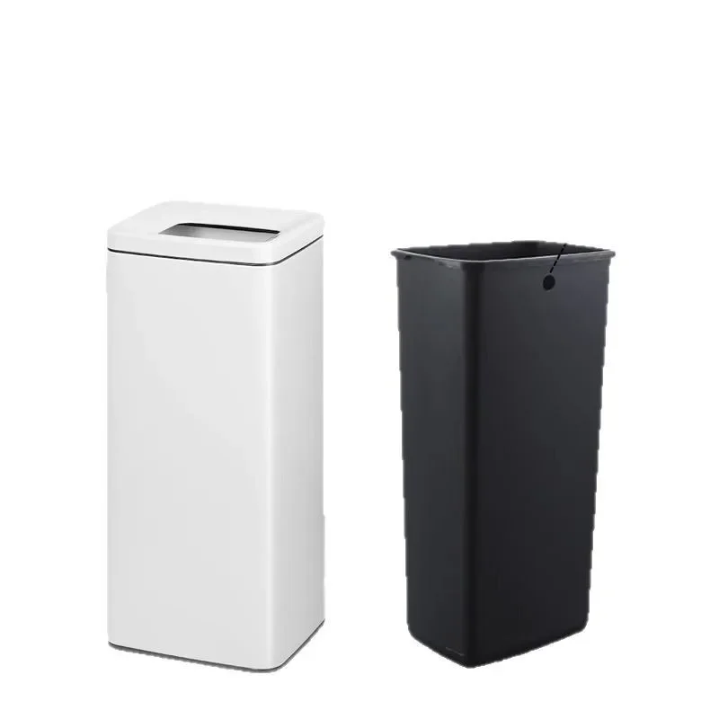 Stainless steel square trash can large capacity hotel commercial office building bathroom sink paper storage bucket