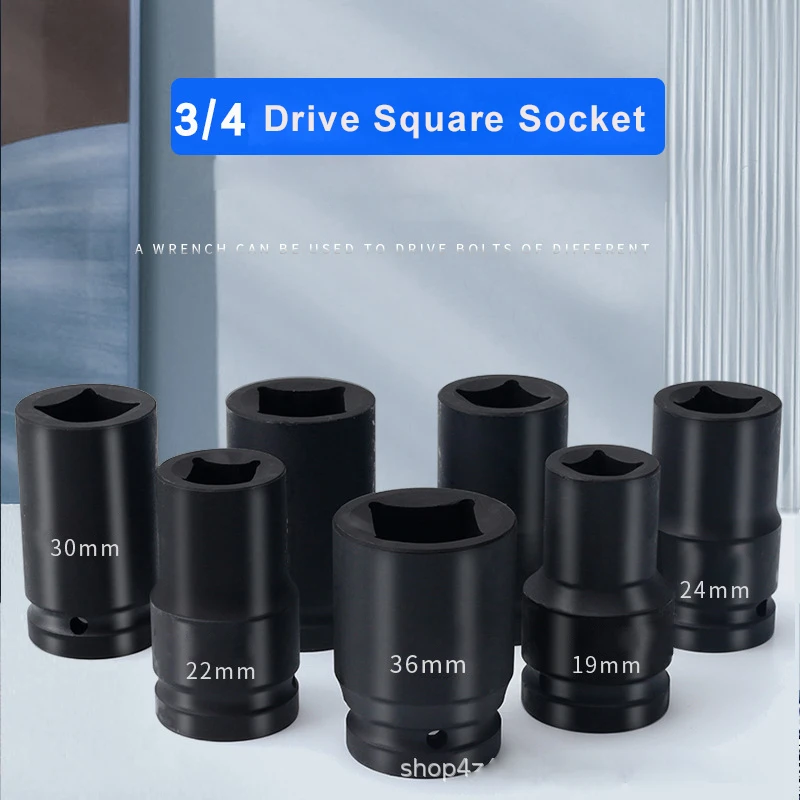 1pcs 3/4 inch Square Drive Four-pointed Square Socket wrench suit for Square Head Screw 17mm-36mm Heavy duty sleeve hand tools