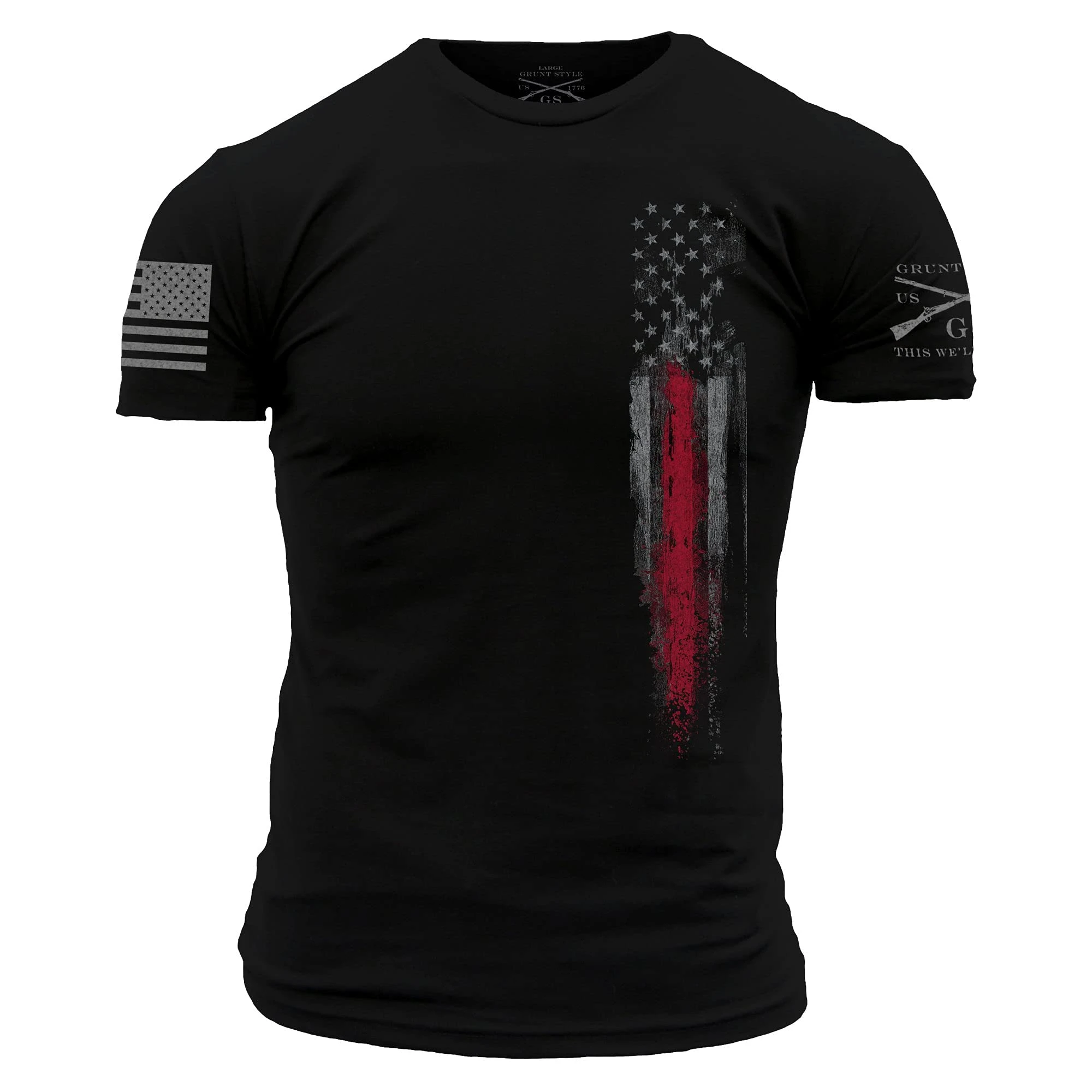 Red Line Flag Military Training Tactics Brand Graphic Tee Cotton Mens Womens T-Shirt Outdoor Top