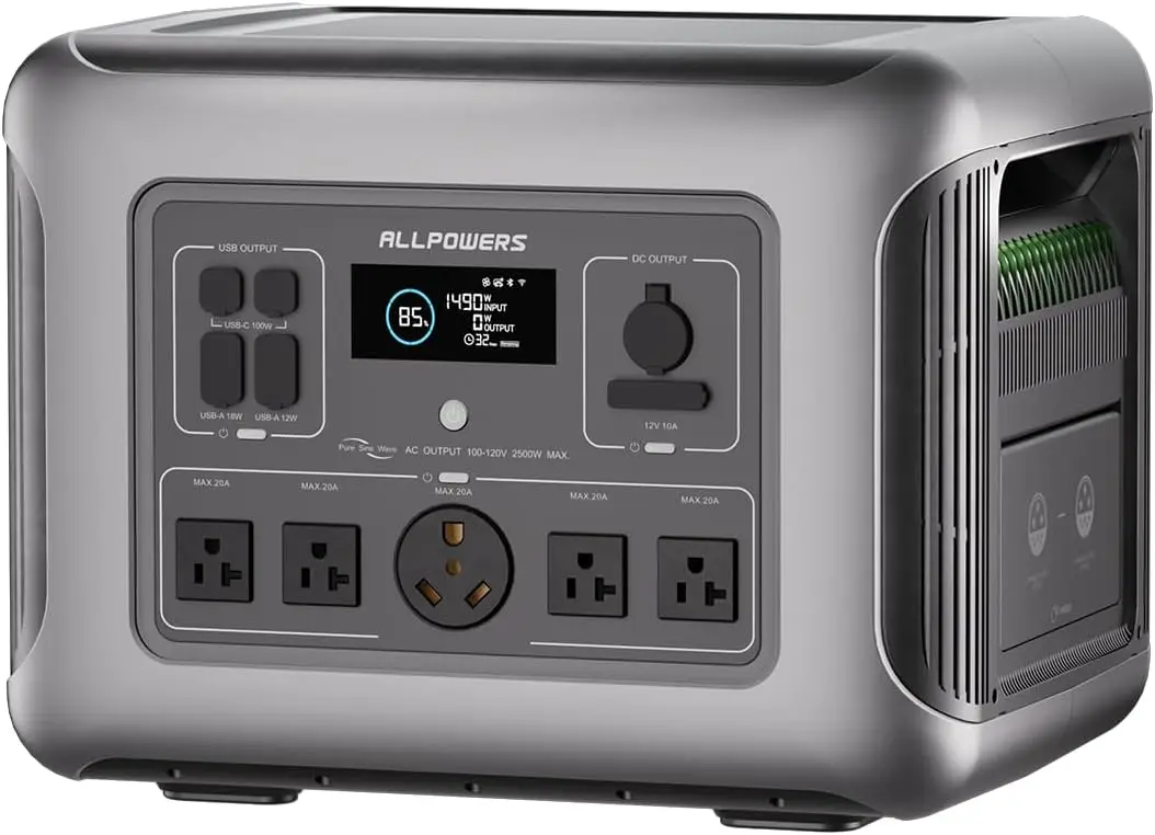 

2500W Home Backup Battery with 30A RV Output, 2016Wh LiFePO4 Portable Power Station UPS for Use, Outdoor Camping