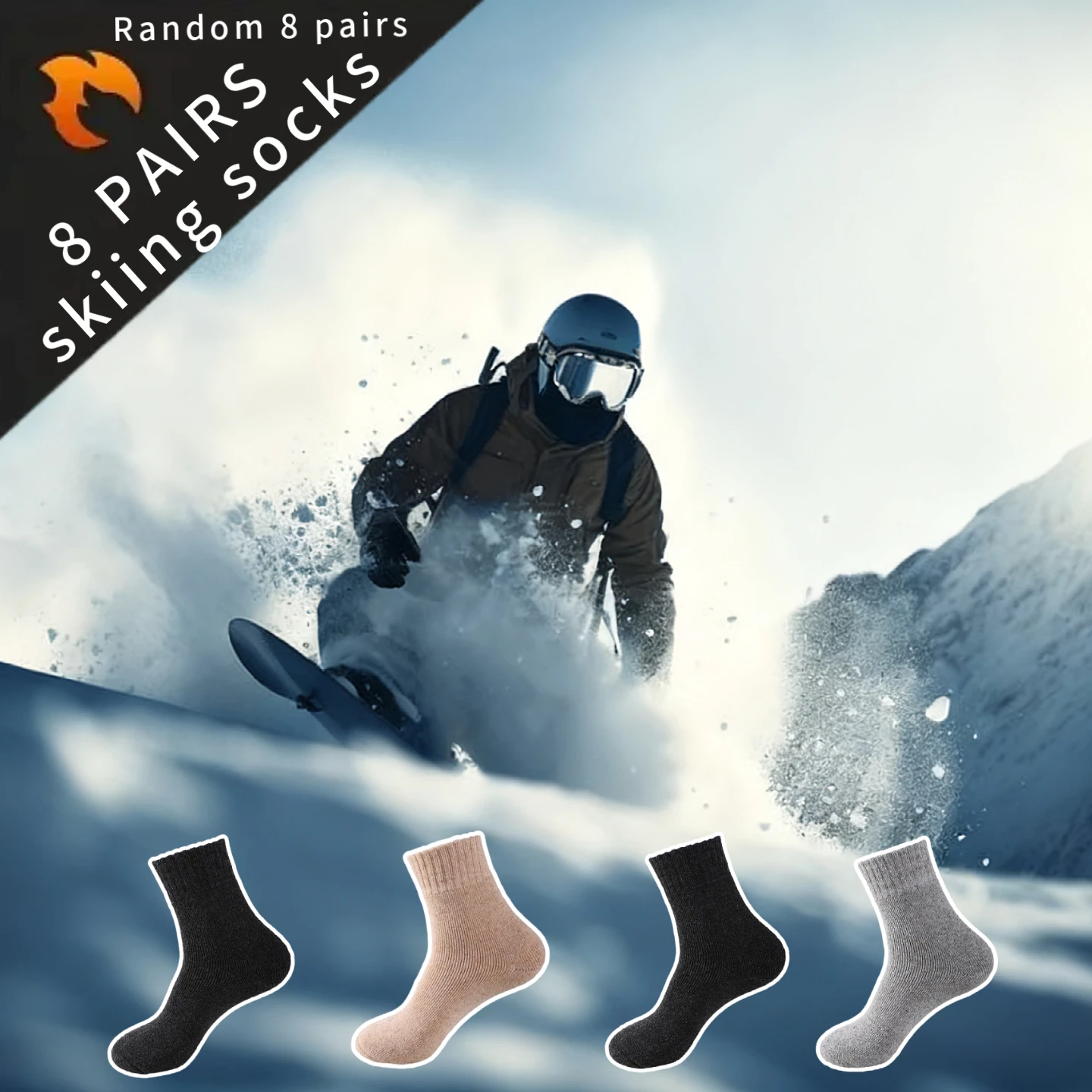 

8/4/1 Double Men's Thick Warm Socks Warm Winter Mid tube Socks Suitable for daily and formal occasions in cold weather