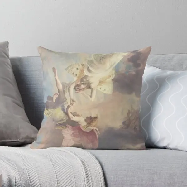 Renaissance Painting Angels  Printing Throw Pillow Cover Sofa Car Case Home Fashion Soft Waist Pillows not include One Side