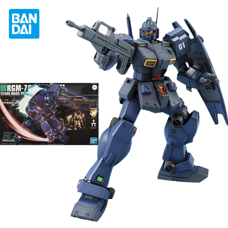 

Bandai Genuine Gundam Model Kit Anime Figure HGUC 1/144 RGM-79Q GM QUEL Action Figures Collectible Ornaments Toys Gifts for Kids