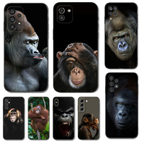 Black tpu Case For Samsung galaxy S23 S22 S20 S21 FE PLUS ultra+S10 E lite cover Monkey Gorilla Ape Baby