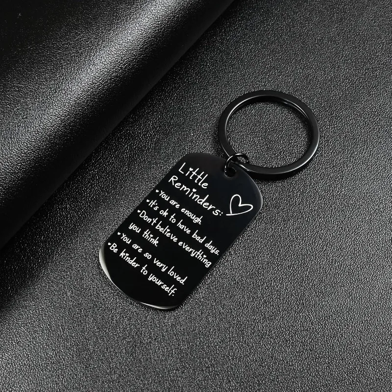 Little Reminders Keychain Inspiration Gifts for Women Men Affirmation Uplifting Mental Health You Are Enough Keyring Jewelry view 2