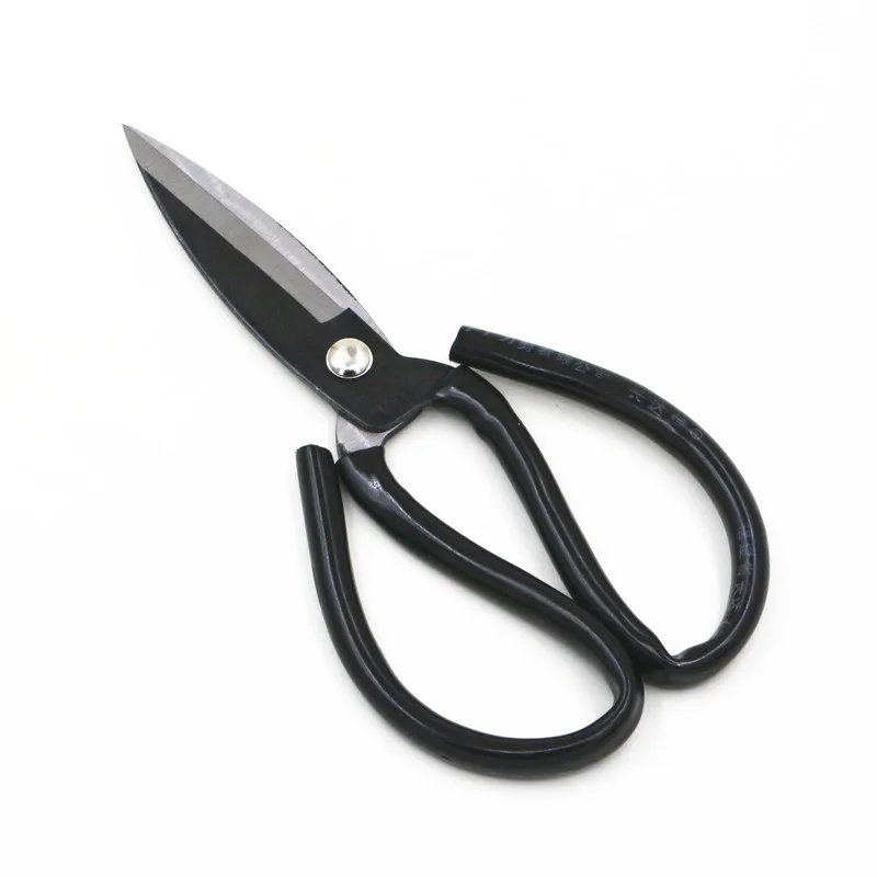 21cm Black Plastic Handle Large Head Stainless Steel Household Scissors Large Sharp Scissors Household Sewing Scissors