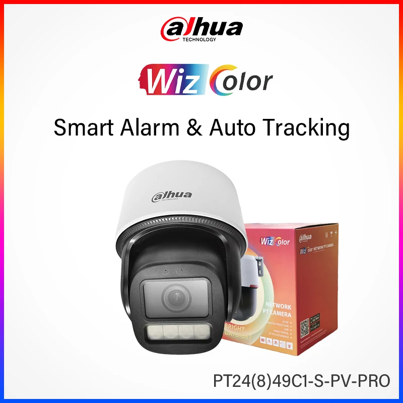 Dahua 4MP 8MP WizColor Active Deterrence WizSense Network PT Camera Smart Tracking Two-way Talk 3.6mm PT2849C1 PT2449C1-S-PV-PRO