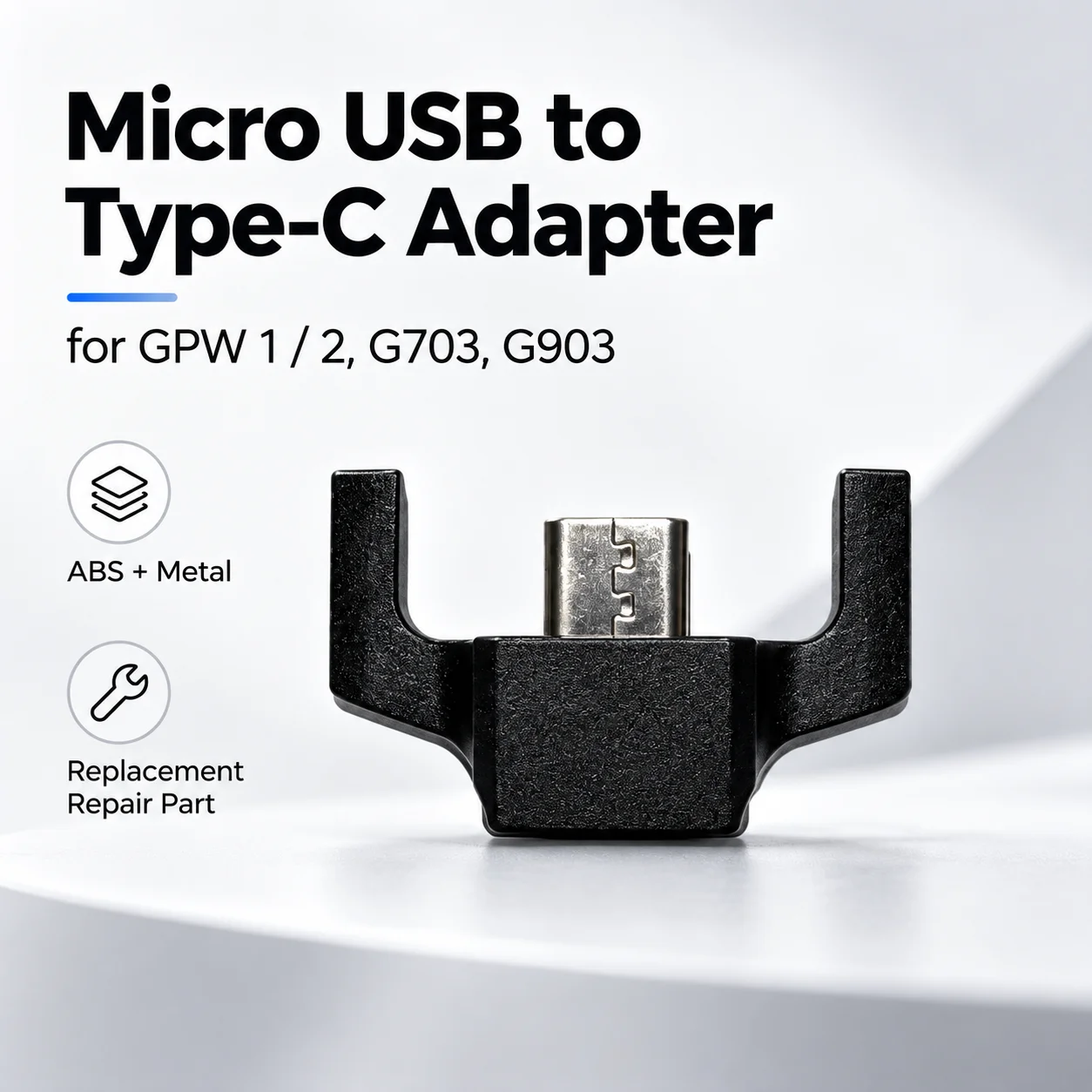 Micro USB to Type-C Mouse Adapter for Logitech G PRO Wireless GPW 1 2 G PRO X SUPERLIGHT G703 G903 Charging Converter Replacemen