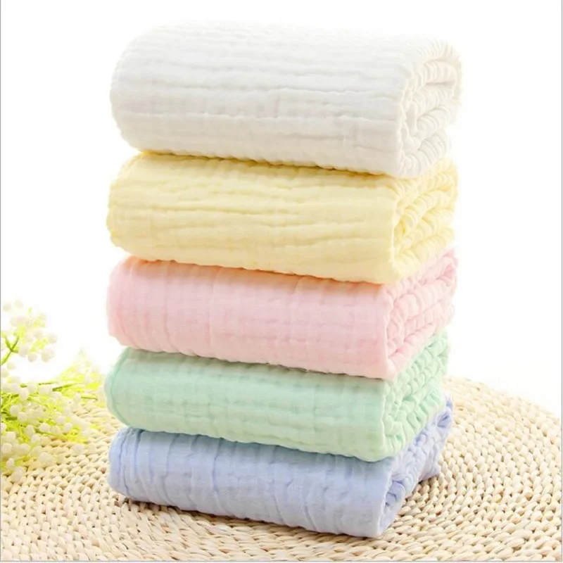 6 LayersBaby Bath Towel Muslin Cotton Towels Child Absorb Blanket Swaddle Wrap Bedding 105 * 105 CM