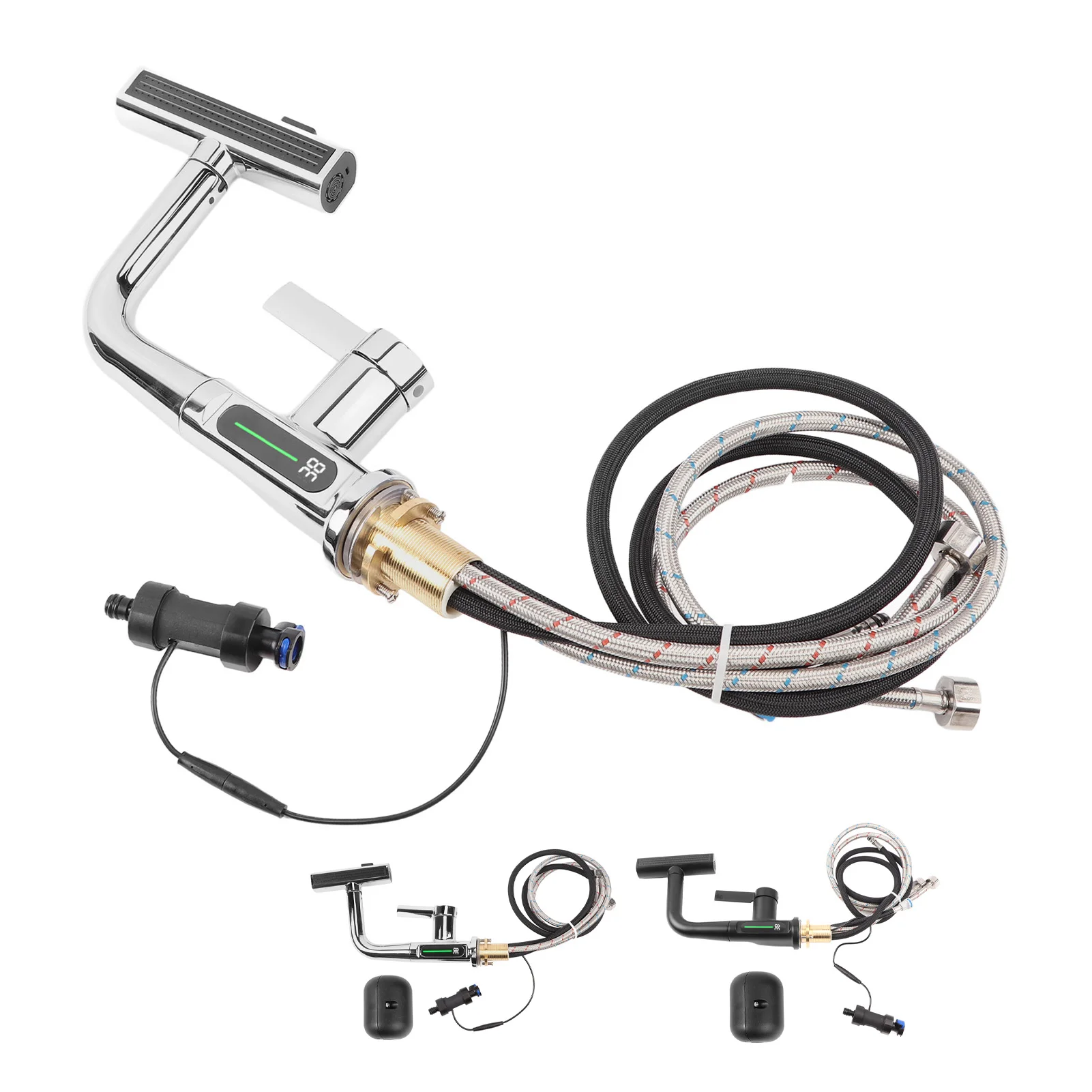 

Lavatory Faucet Digital Display Household Lavatory Vanity Sink Faucet with G1/2 Interface Lavatory Vanity Sink Faucet