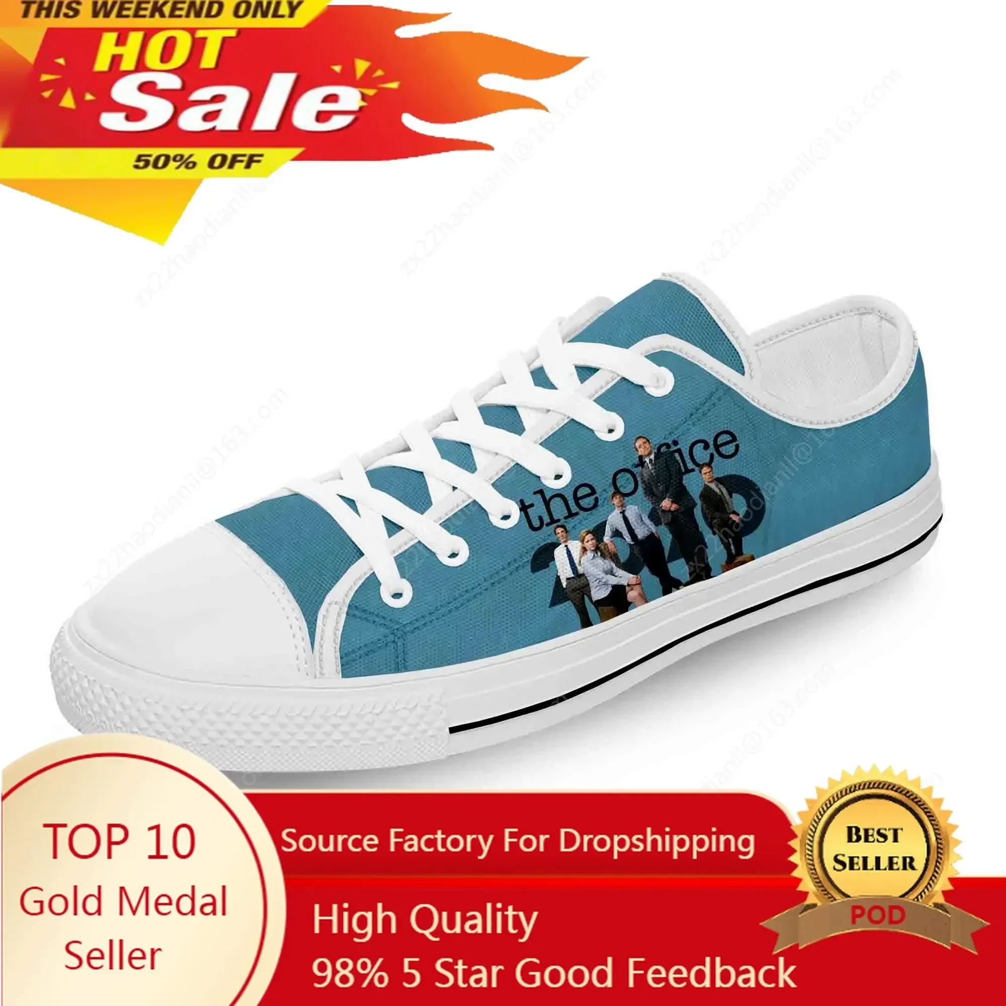 Michael Scott The Office TV Show White Cloth Fashion 3D Print Low Top Canvas Shoes Men Women Lightweight Breathable Sneakers