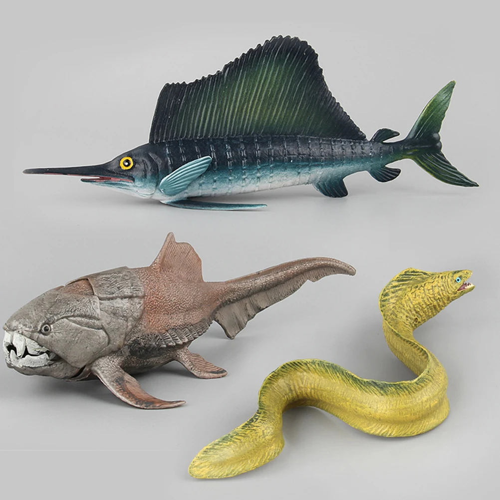 

3pc Simulated Marine Animal Decor Plastic Sailfish Model Home Ocean Store Decoration Realistic Ornaments