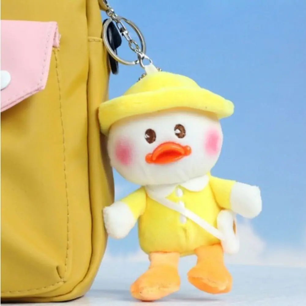 Chaveiro Pato Amarelo Kawaii, Desenhos Animados Recheados, Boneca Animal Fofa Criativa Macia, Pingente Animais Bonitos, Pato de pelúcia