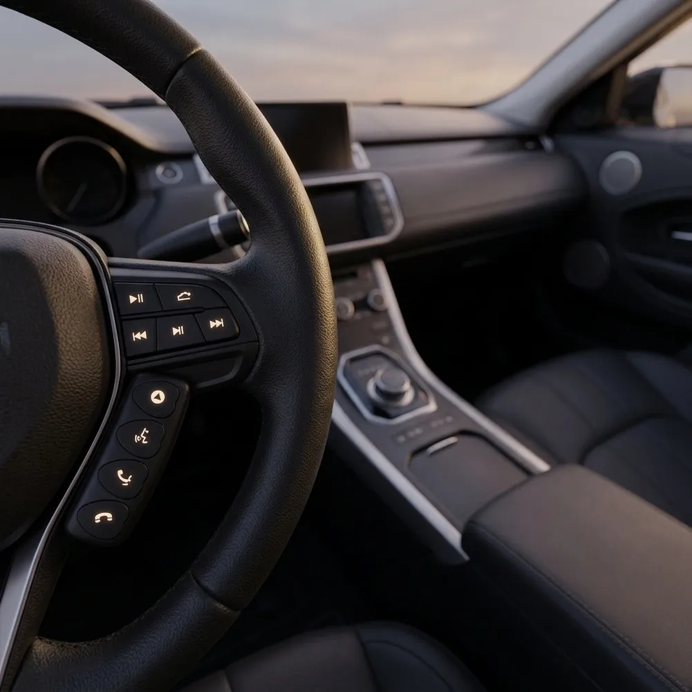 Steering Wheel Remote Control Car Electronica Accessories ABS Black Controller Buttons DVD Multifunction  Steering