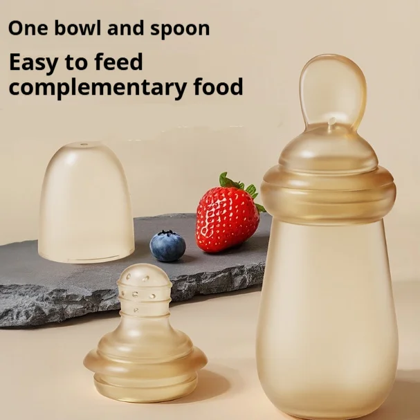 

Infant silicone rice paste spoon, baby bottle squeeze feeding spoon, silicone soft spoon, rice noodle feeding, gouache feeding