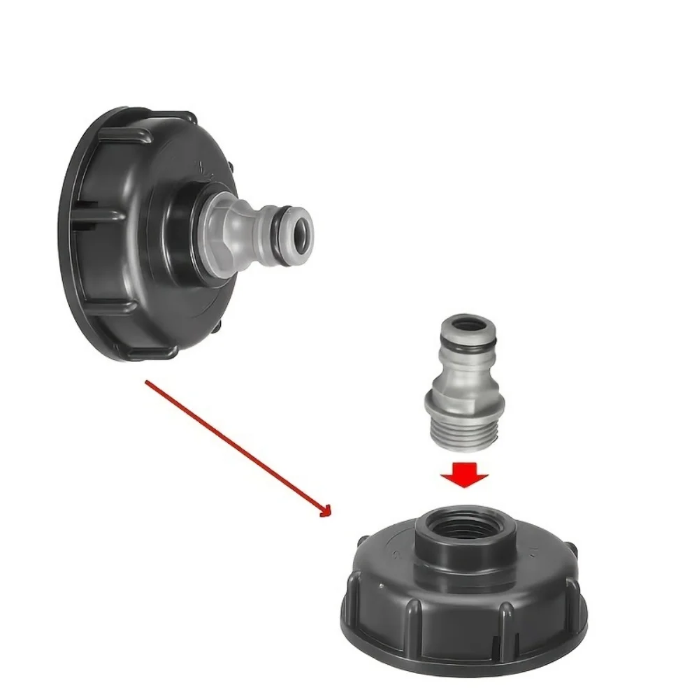 1set IBC Bucket Cap & Threaded Connector, Leak-Proof Quick Plug for RV Water Tank, Boost Liquid Transfer, Easy Transport.