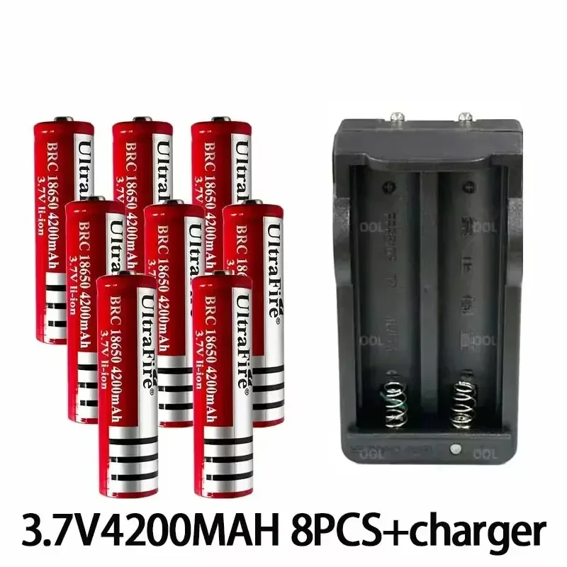 New 18650 Battery 4200mAh 3.7V 18650 Lithium-ion Battery Remote Screwdriver Rechargeable Battery+charger