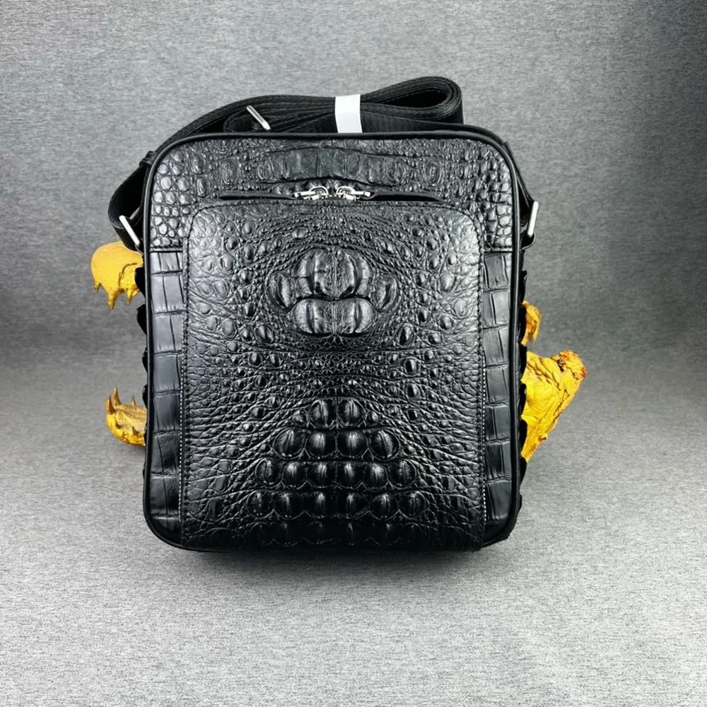 Authentic crocodile leather Japanese men's daily travel business cross-body bag crocodile leather men's fashion shoulder bag