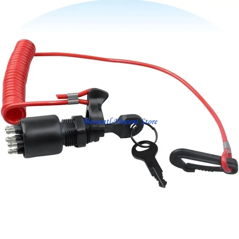 A70F Bootszündschlüsselschalter mit Not-Aus-Funktion, geeignet für OMC-Außenbordmotoren 40–200 175974 5005801 – Detail 3