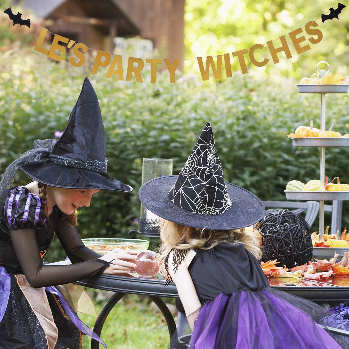 

1Pcs Halloween Bats Shining Powder Gold Hanging Banner Paper Decoration Halloween Party Supplies Festive Decor Ceiling