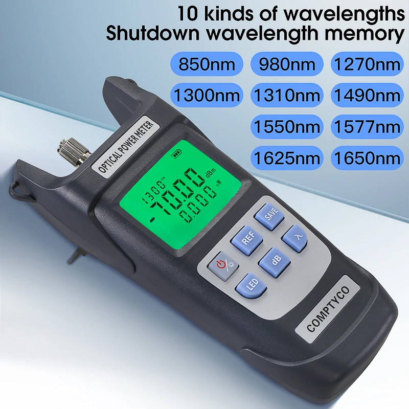 COMPTYCO AUA-Y710A/AUA-Y510A Optical Power Meter 10 Wavelengths Optical Fiber Cable Tester FTTH Fiber Optic Testing Tool OPM